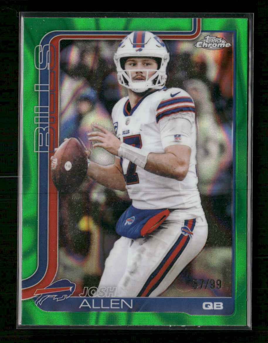2025 Topps Chrome Green Wave Refractor Josh Allen #/99 #34