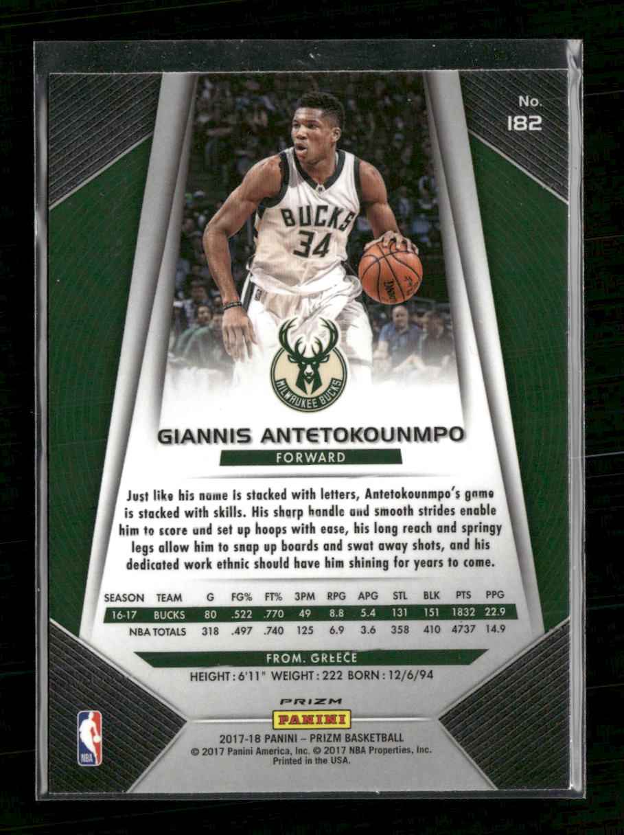 2017-18 Panini Prizm Prizms Silver Giannis Antetokounmpo #182