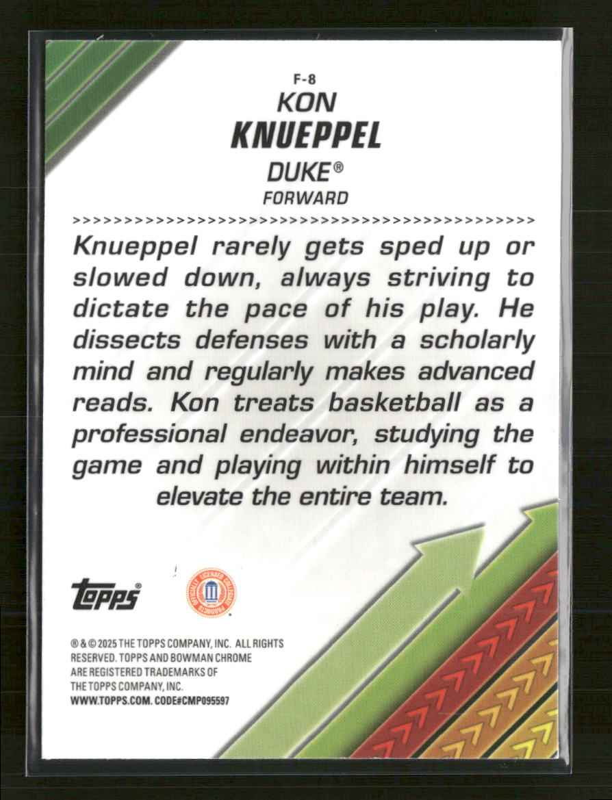 2024-25 Bowman University Facilitators Stealth Refractor Kon Knueppel #F-8
