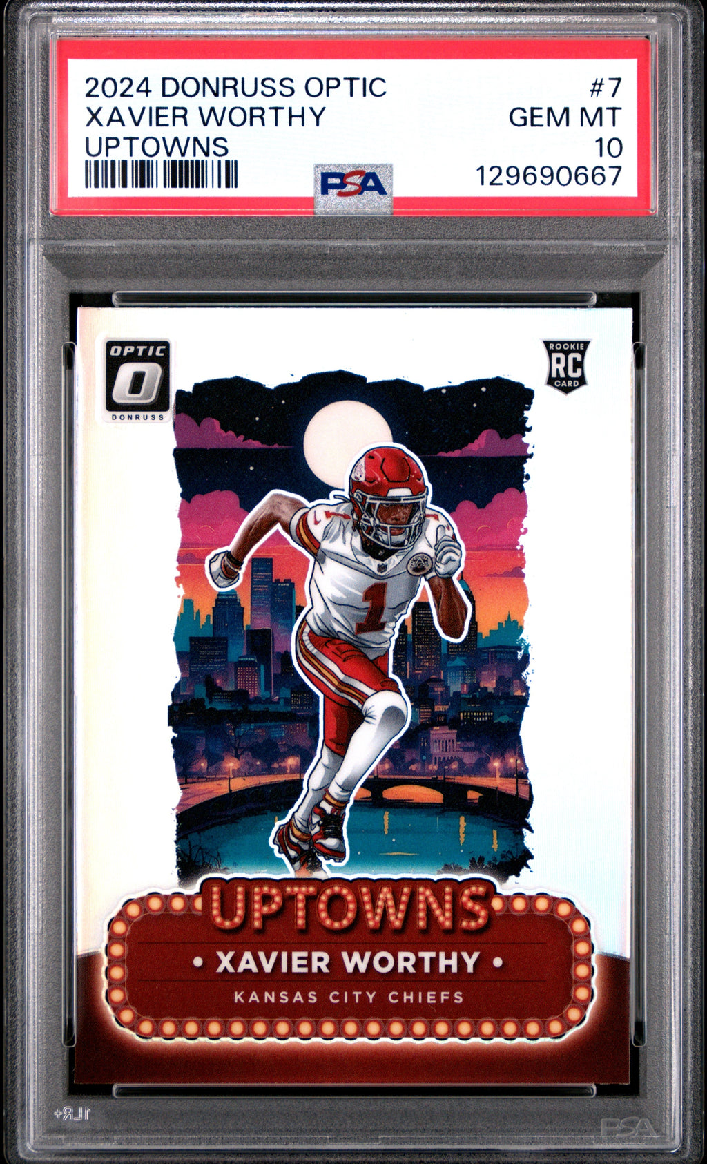2024 Panini Donruss Optic Uptowns Xavier Worthy 10 PSA #7