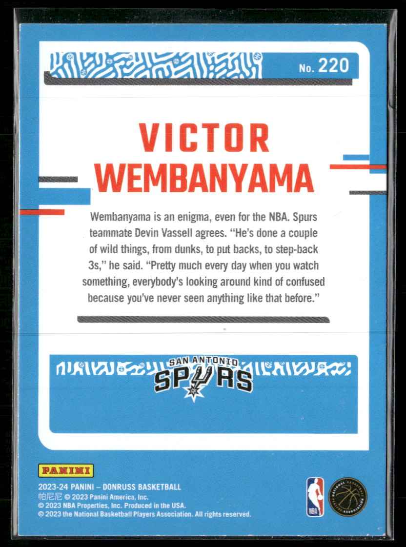 2023-24 Donruss Victor Wembanyama Rookie #220