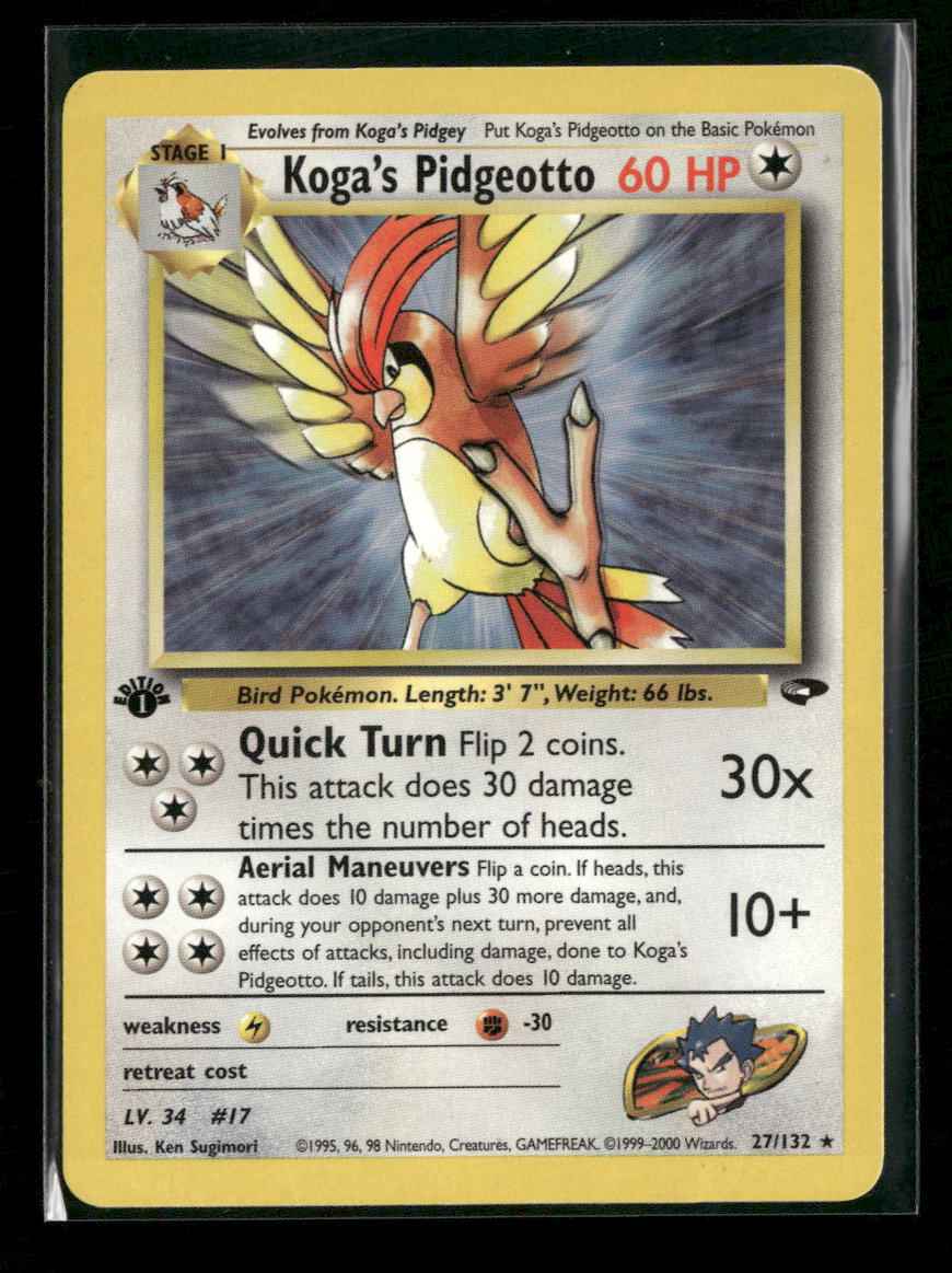 Gym Challenge Koga's Pidgeotto 1st Edition #027/132