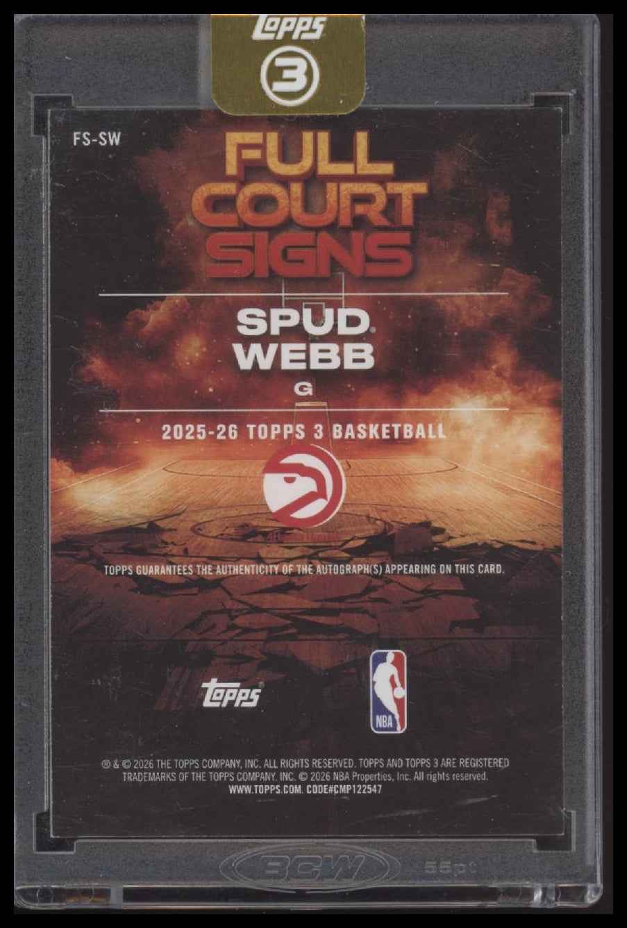 2025-26 Topps 3 Full Court Signs Bronze Spud Webb #/25 Auto #FS-SW