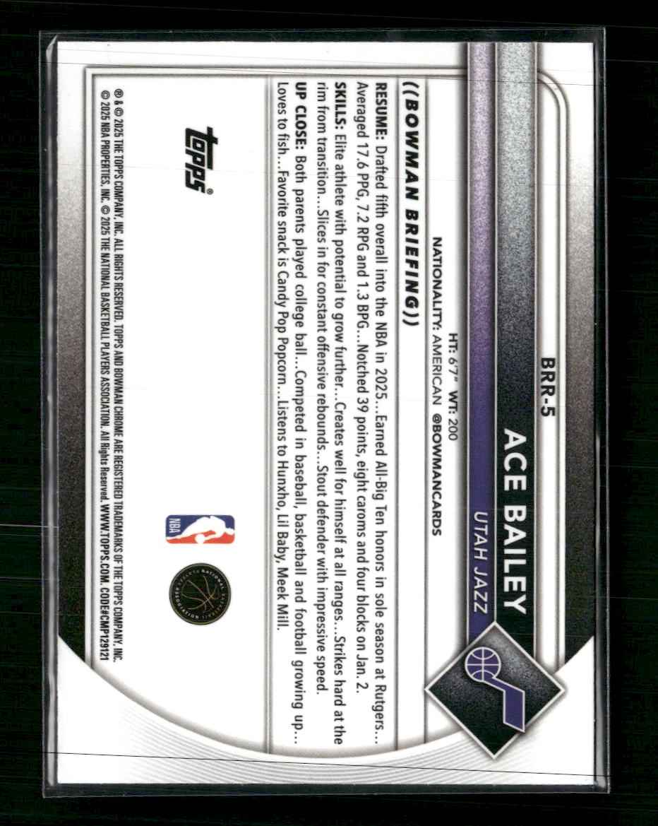2025-26 Bowman Chrome Rookie Red RC Logo Ace Bailey #BRR-5