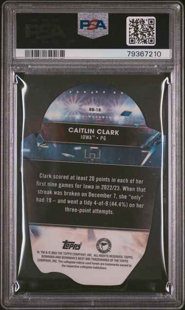 Graded 2022 Bowman Univ Best Caitlin Clark #BB18 Bowman U Buckets Die Cuts Rookie RC Basketball Card PSA 10 Gem Mint