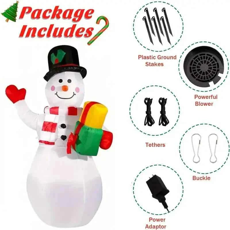 5FT Rotating Christmas Inflatable Snowman Decoration with 360° Colorful LED Lights