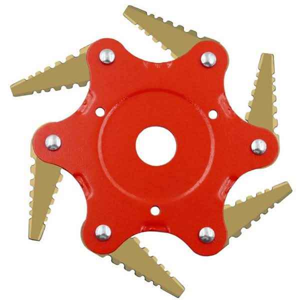 6 Leaves Lawn Mower Blade Metal Brush Cutter Blades Trimmer Blade