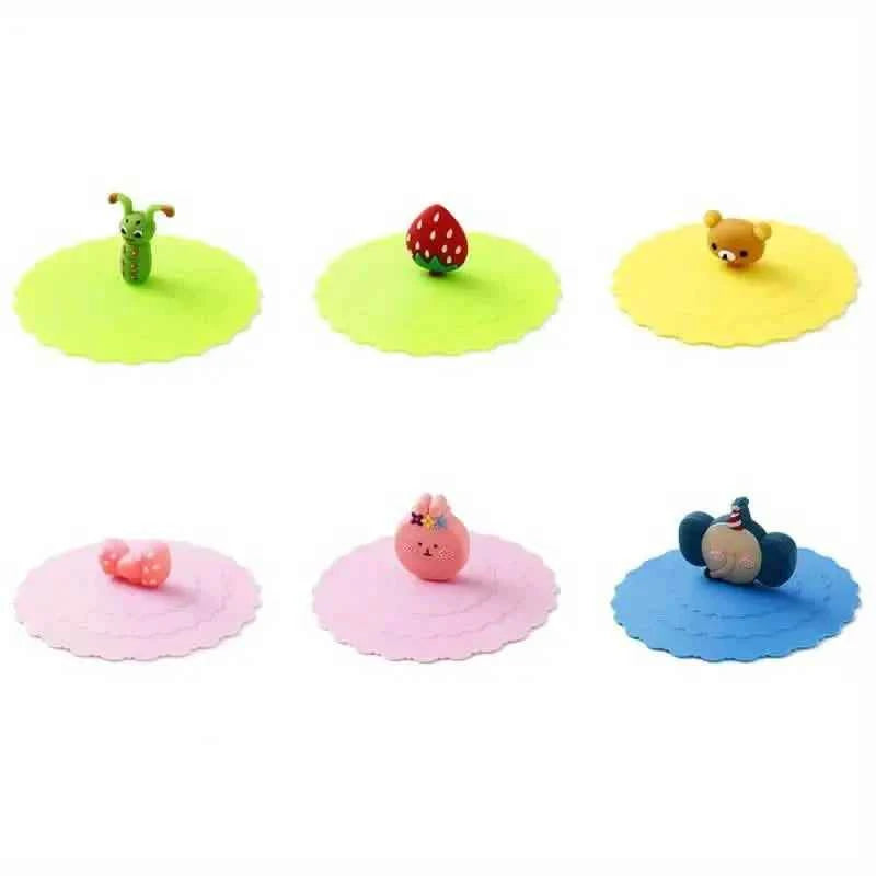 6-Pack: Leak-proof and Dustproof Silicone Cup Cover for Ceramic Tea Cups and Water Cups