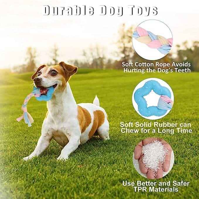 6-Pack: Puppy Teething Chew Toys with Interactive Ropes