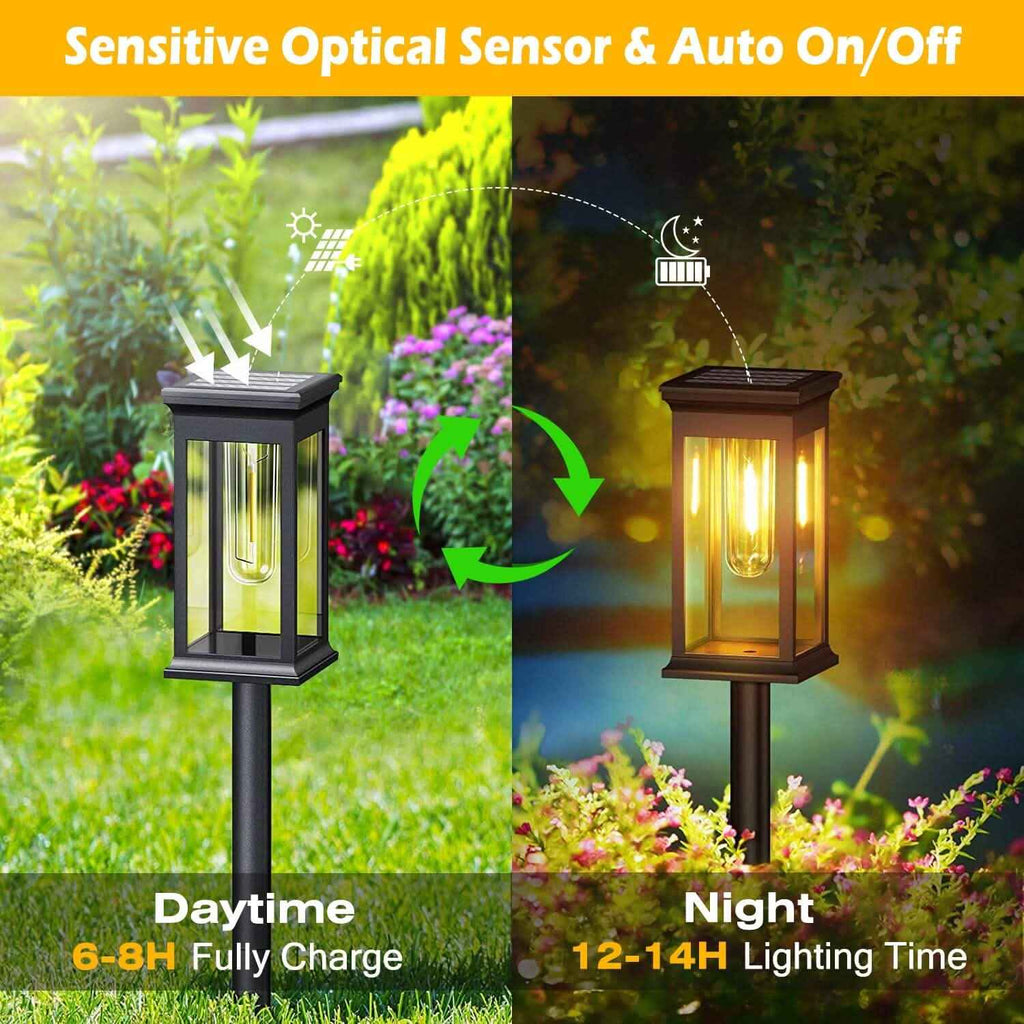 6-Pack: Solar Powered Stake Light IP65 Waterproof Auto On Off