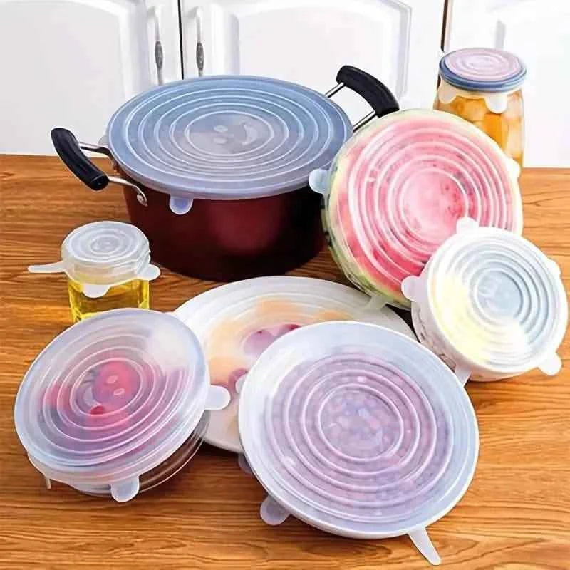 6-Pieces: Reusable Durable Food Storage Bowl Lids