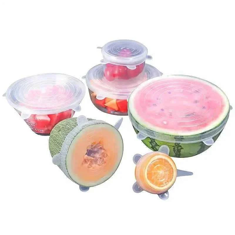 6-Pieces: Reusable Durable Food Storage Bowl Lids