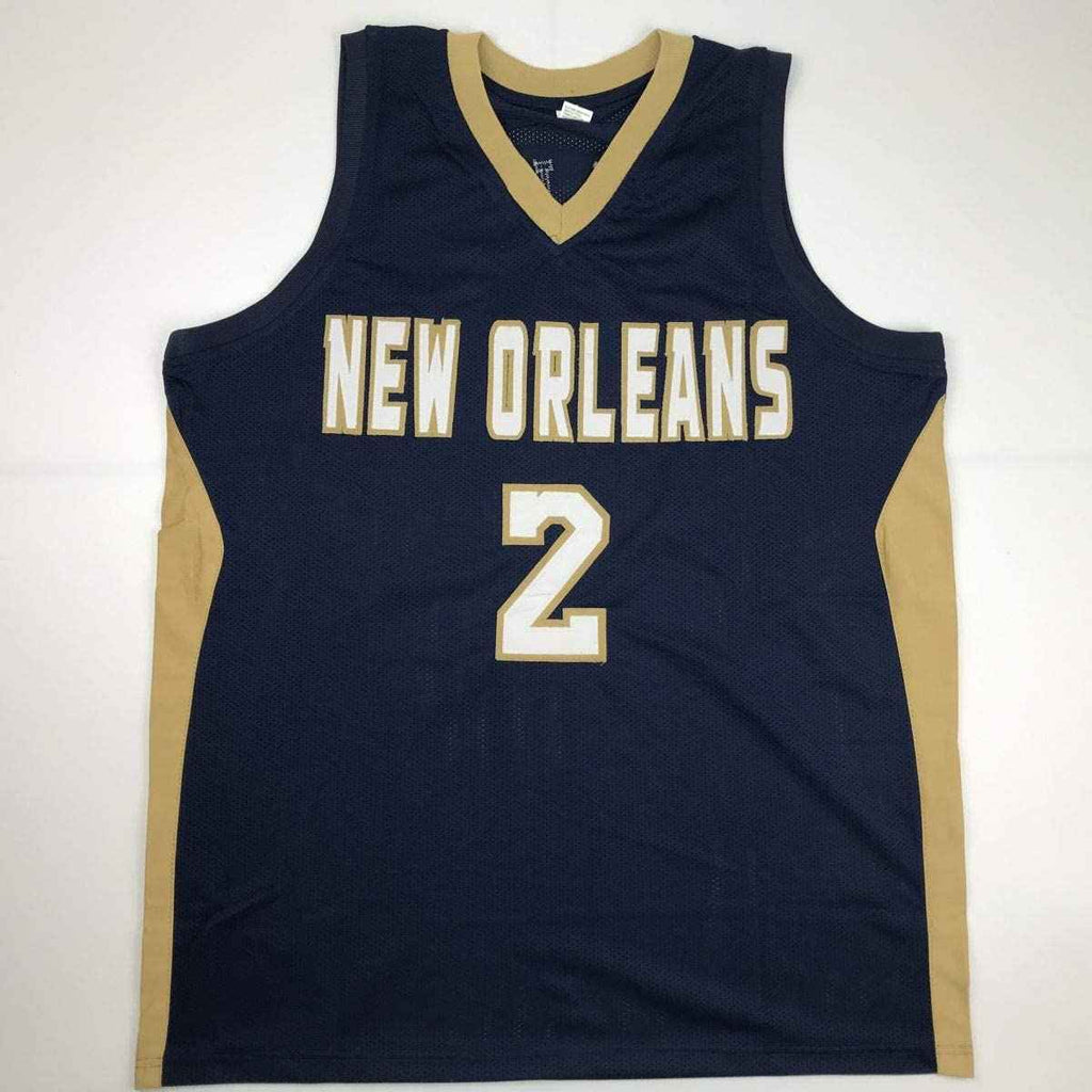 Autographed/Signed Lonzo Ball New Orleans Blue Basketball Jersey Beckett BAS COA