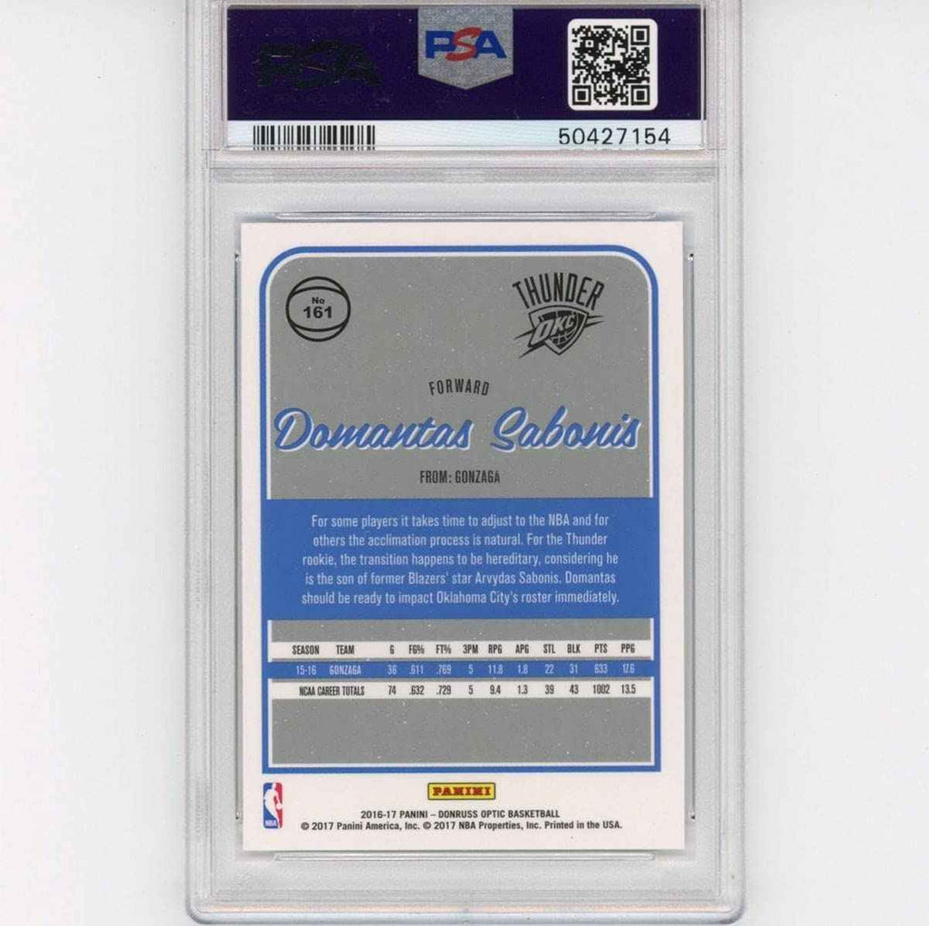 Graded 2016-17 Panini Donruss Optic Domantas Sabonis #161 Rookie RC Basketball Card PSA 10 Gem Mint