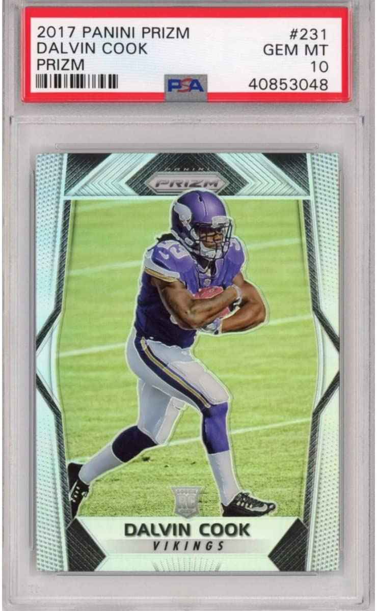 Graded 2017 Panini Prizm Dalvin Cook #231 Prizm Rookie RC Football Card PSA 10 Gem Mint