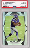 Graded 2017 Panini Prizm Dalvin Cook #231 Prizm Rookie RC Football Card PSA 10 Gem Mint