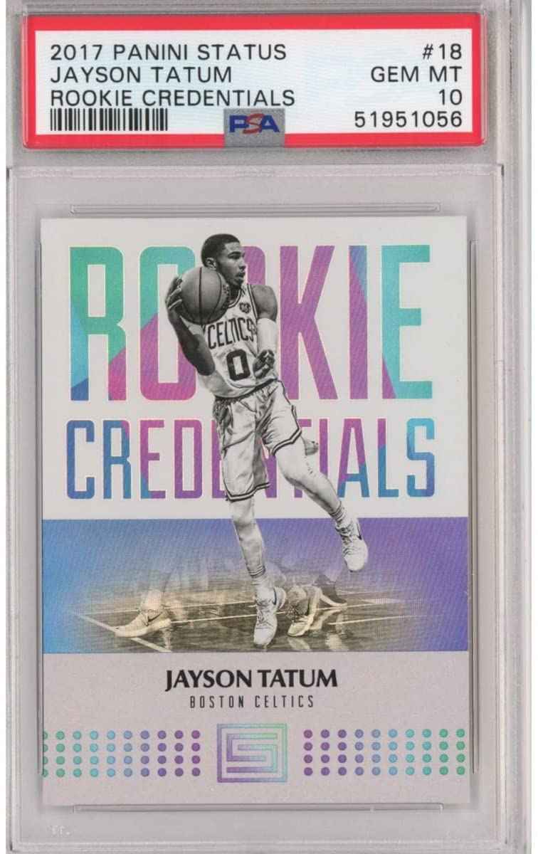 Graded 2017-18 Panini Status Jayson Tatum #18 Rookie Credentials RC Basketball Card PSA 10 Gem Mint