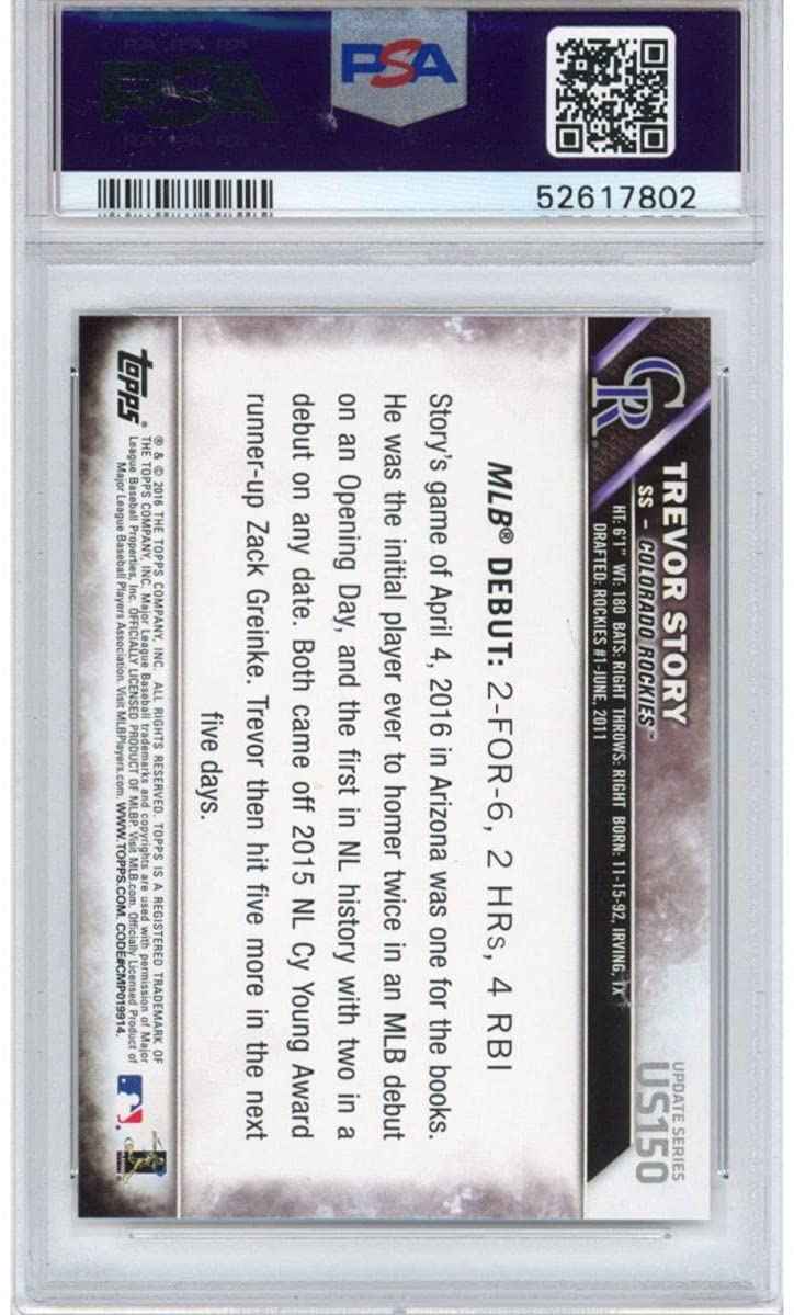 Graded 2016 Topps Update Trevor Story #US150 Rookie RC Baseball Card PSA 10 Gem Mint