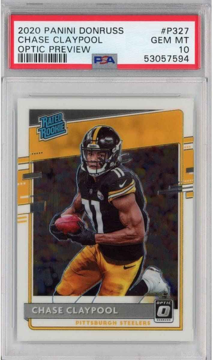 Graded 2020 Panini Donruss Optic Preview Chase Claypool #P327 Rookie RC Football Card PSA 10 Gem Mint