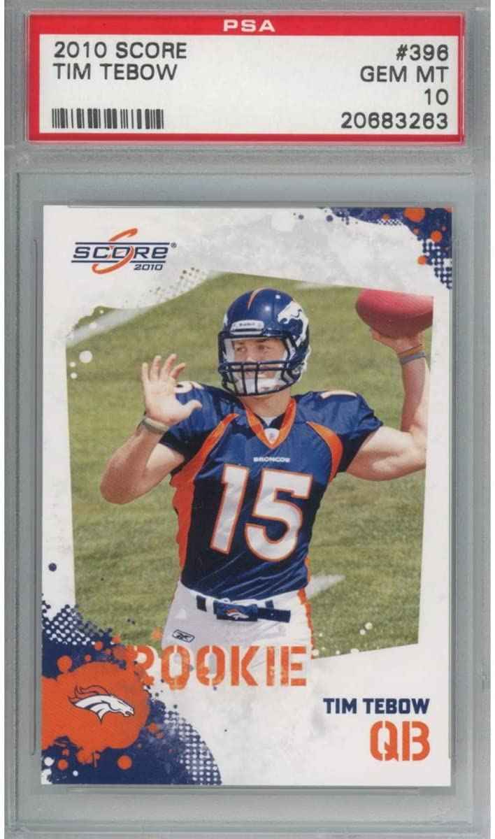 Graded 2010 Score Tim Tebow #396 Rookie RC Football Card PSA 10 Gem Mint