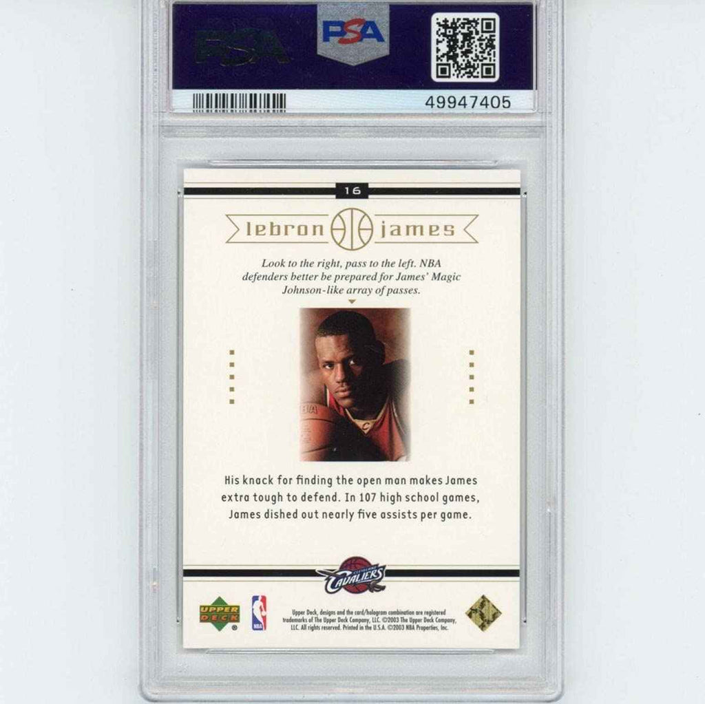 Graded 2003-04 Upper Deck LeBron James #16 Box Set Rookie RC Basketball Card PSA 10 Gem Mint