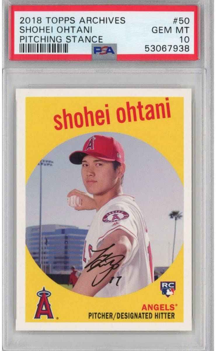 Graded 2018 Topps Archives Shohei Ohtani #50 Pitching Stance Rookie RC Baseball Card PSA 10 Gem Mint