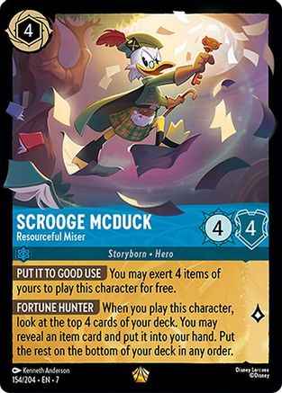 Scrooge McDuck - Resourceful Miser (154/204) - Archazias Island Cold Foil