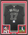 Framed Autographed/Signed Rhys Hoskins 35x39 Big Fella Players Weekend Black Baseball Jersey Beckett BAS COA