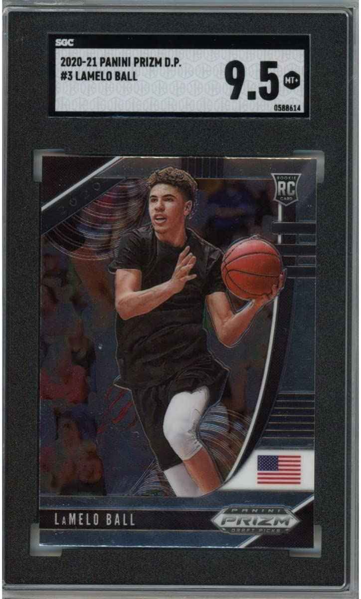 Graded 2020-21 Panini Prizm DP Draft Picks LaMelo Ball #3 Rookie RC Basketball Card SGC 9.5 Mint+