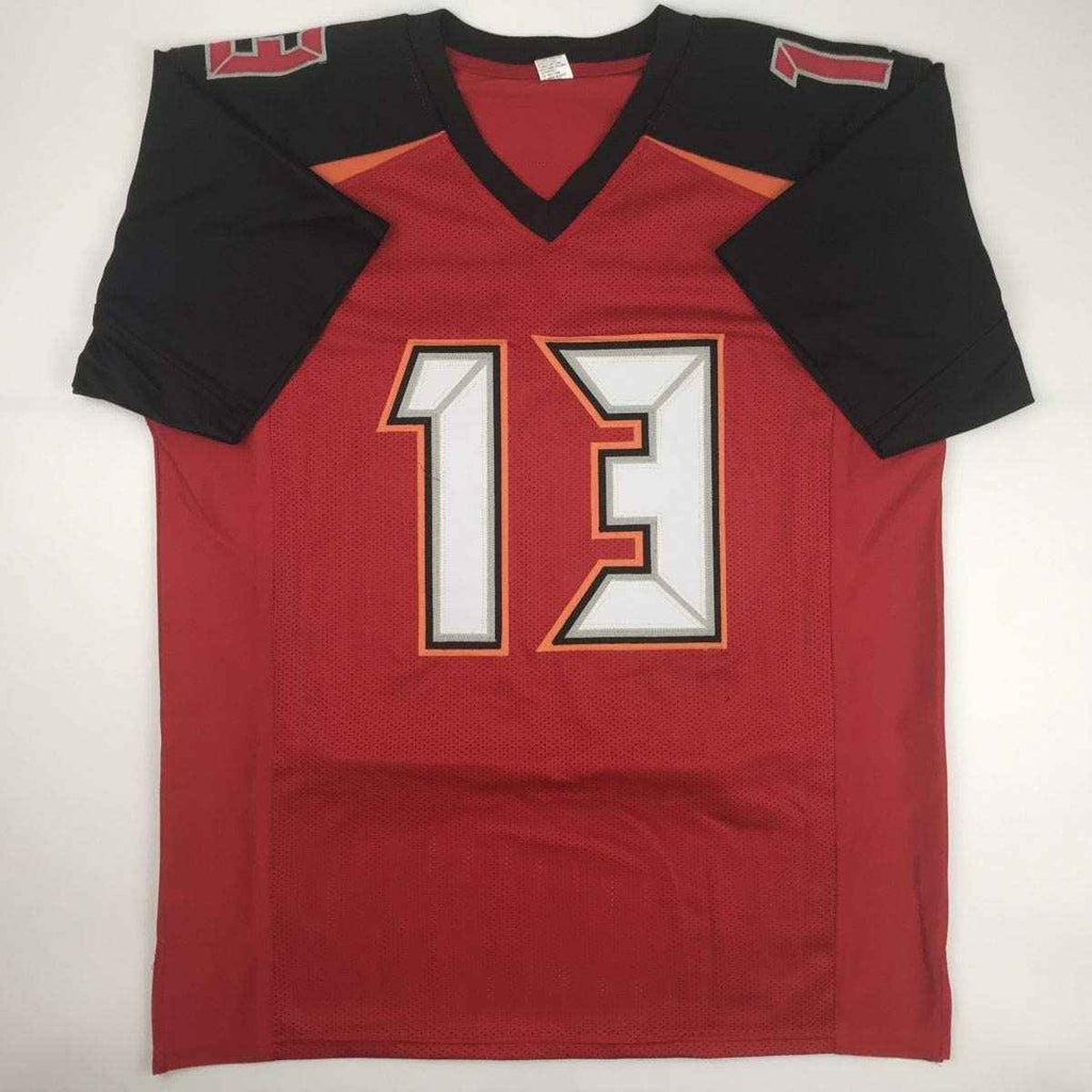 Autographed/Signed Mike Evans Tampa Bay Red Football Jersey PSA/DNA COA