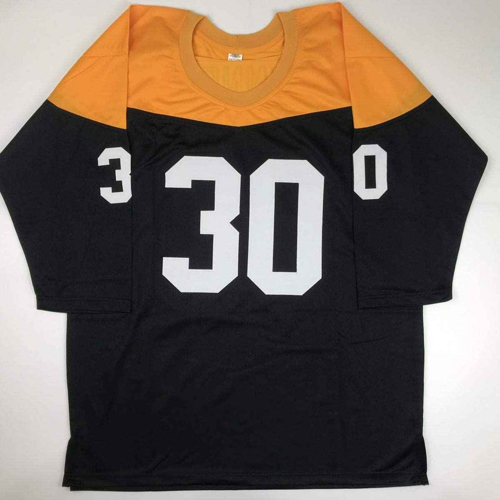 Autographed/Signed James Conner Pittsburgh Retro Black Football Jersey JSA COA