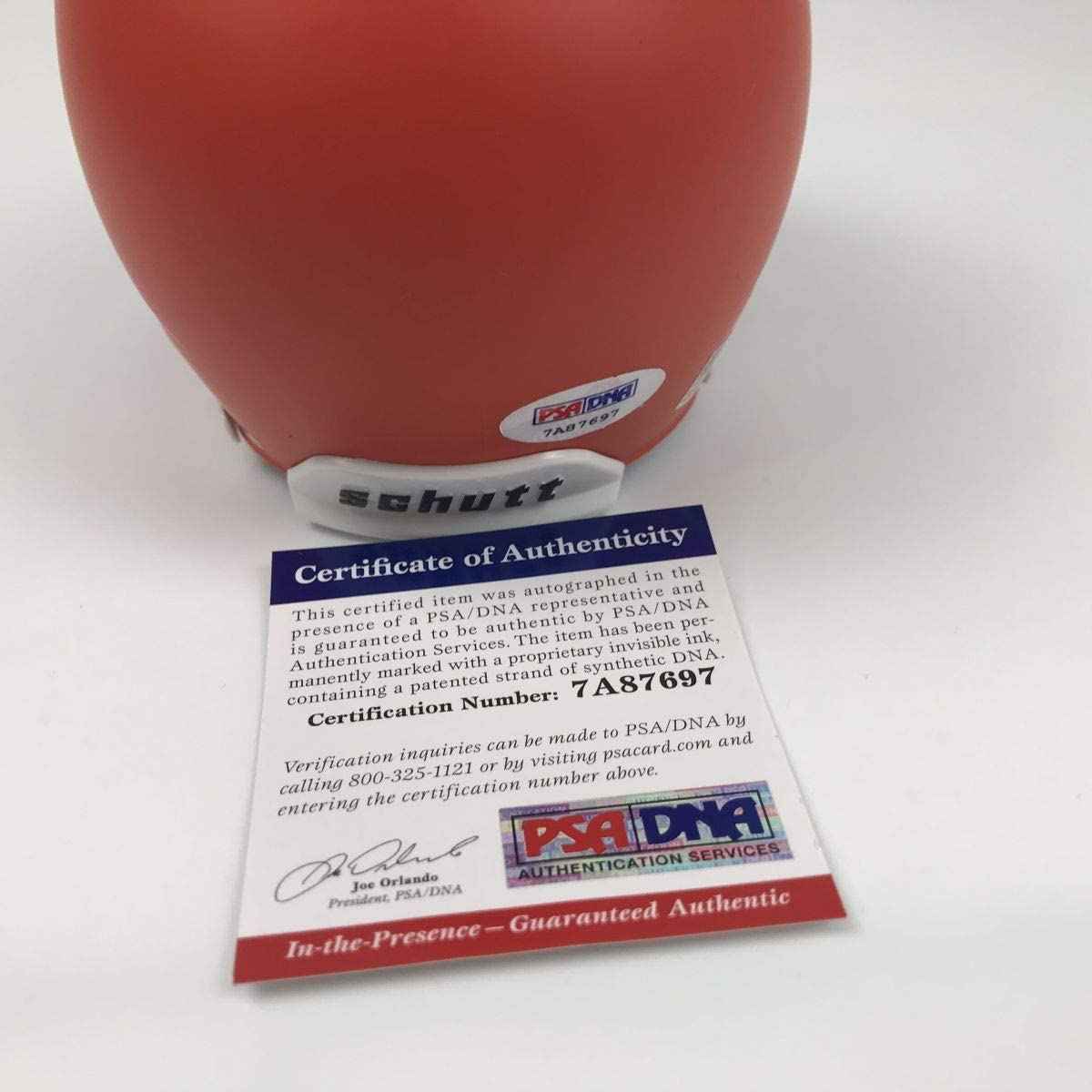 Autographed/Signed David Njoku Cleveland Browns Football Mini Helmet PSA/DNA COA