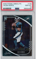 Graded 2020 Panini Absolute Jalen Hurts #145 Rookie RC Football Card PSA 10 Gem Mint