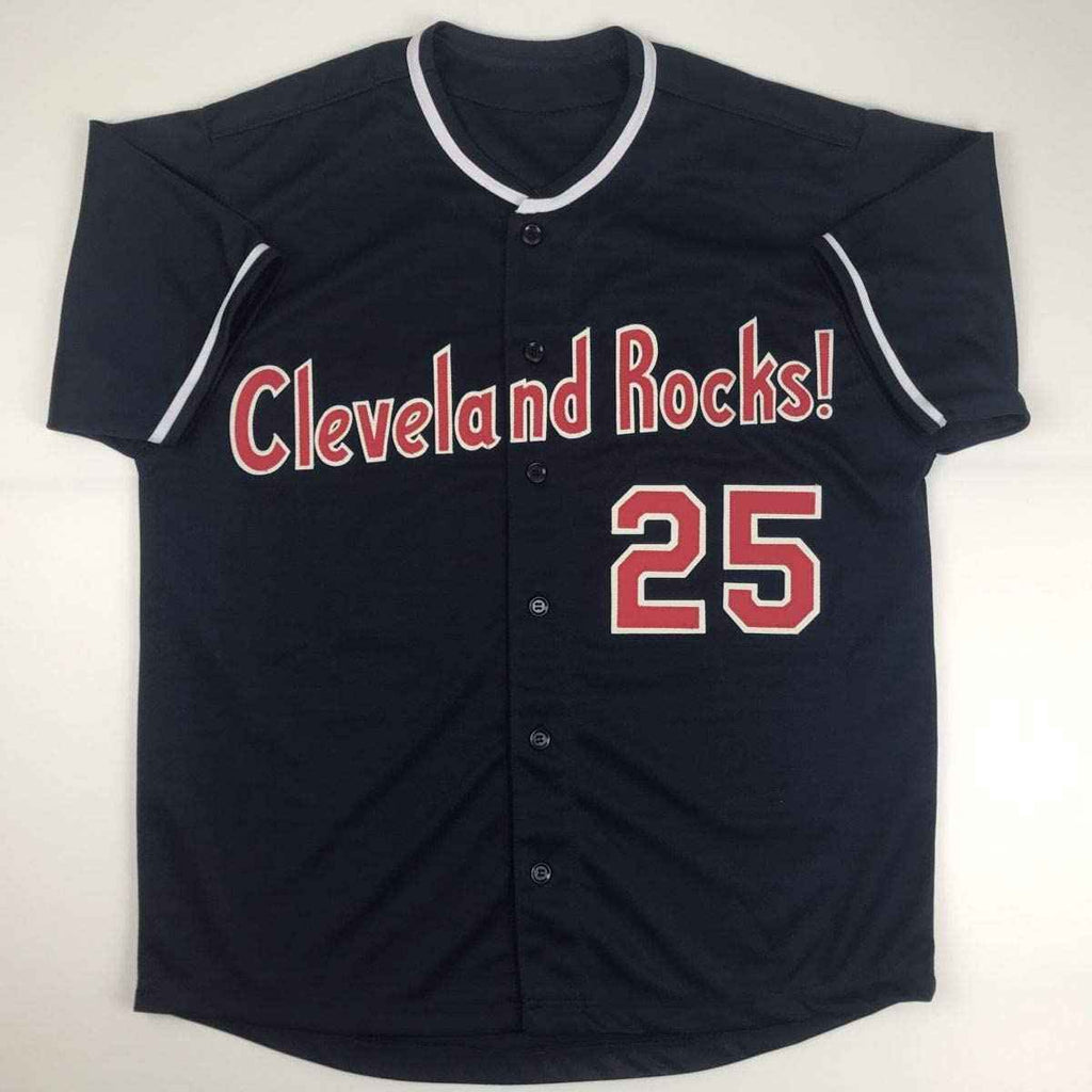 Autographed/Signed Jim Thome Cleveland Blue Baseball Jersey JSA COA