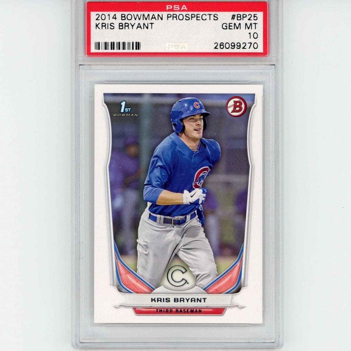 Graded 2014 Bowman Prospects Kris Bryant #BP25 Rookie RC Baseball Card PSA 10 Gem Mint
