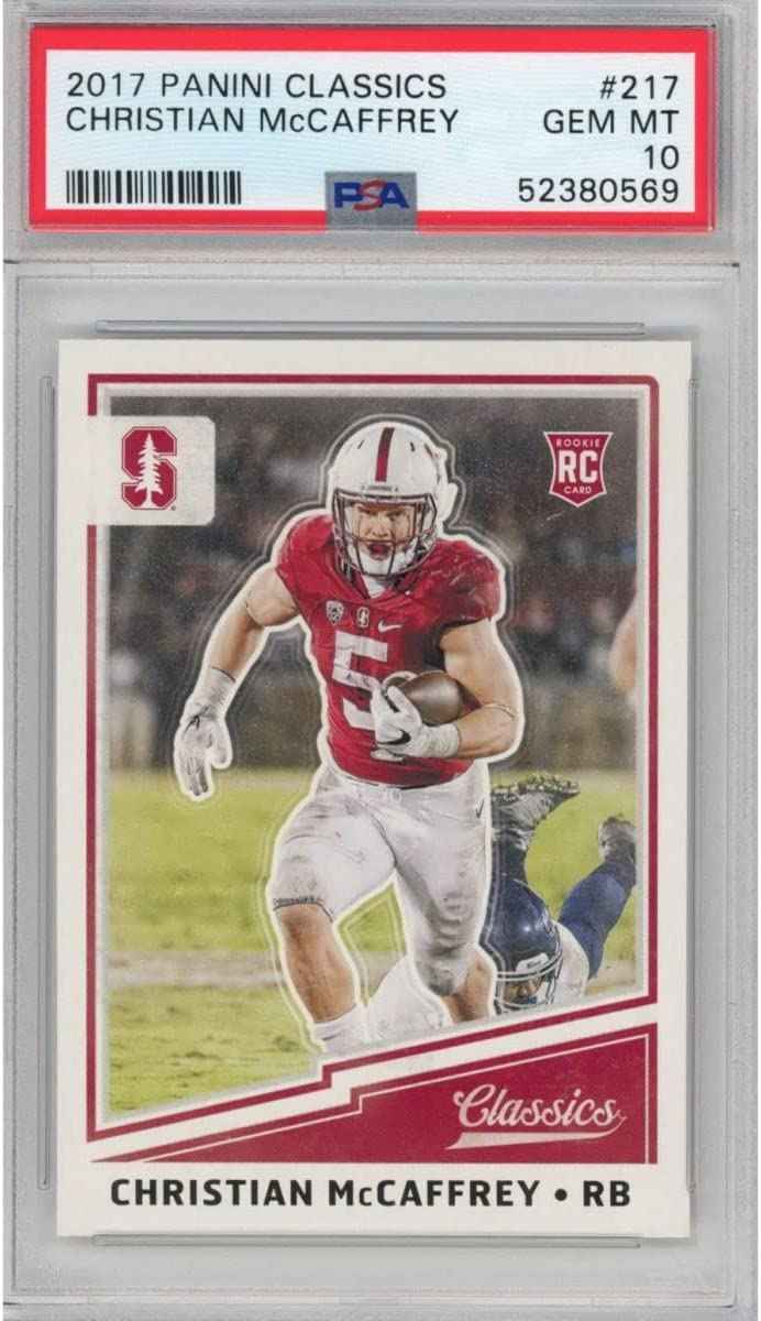 Graded 2017 Panini Classics Christian McCaffrey #217 Rookie RC Football Card PSA 10 Gem Mint