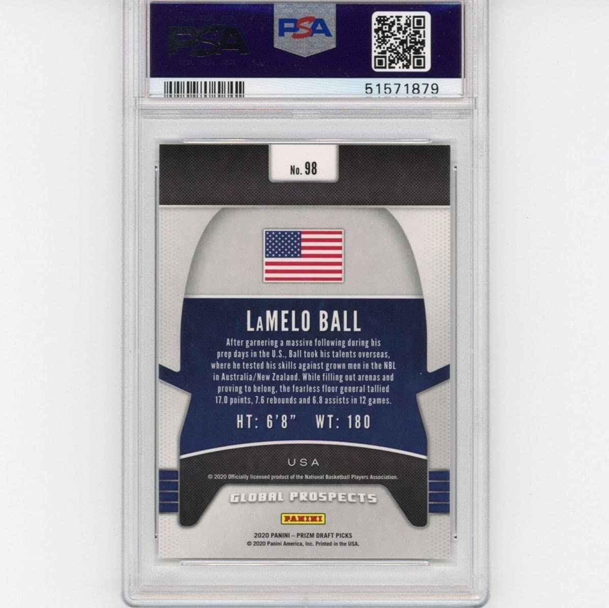 Graded 2020-21 Panini Prizm DP Draft Picks LaMelo Ball #98 Rookie RC Basketball Card PSA 10 Gem Mint