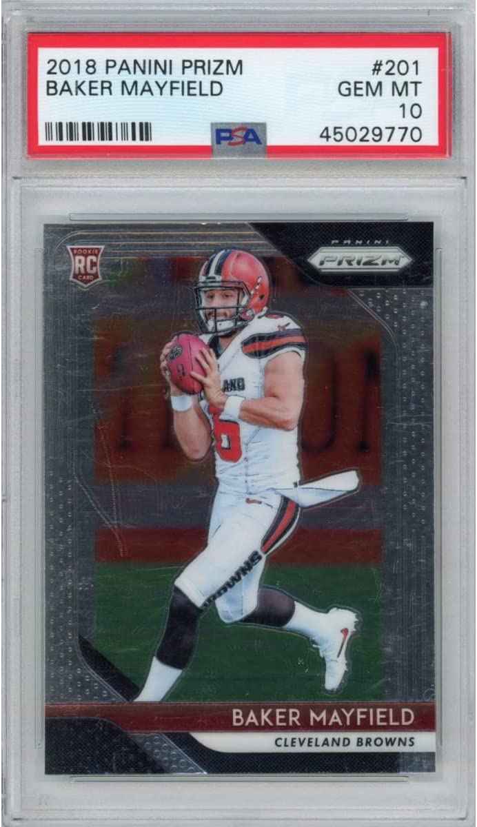Graded 2018 Panini Prizm Baker Mayfield #201 Rookie RC Football Card PSA 10 Gem Mint