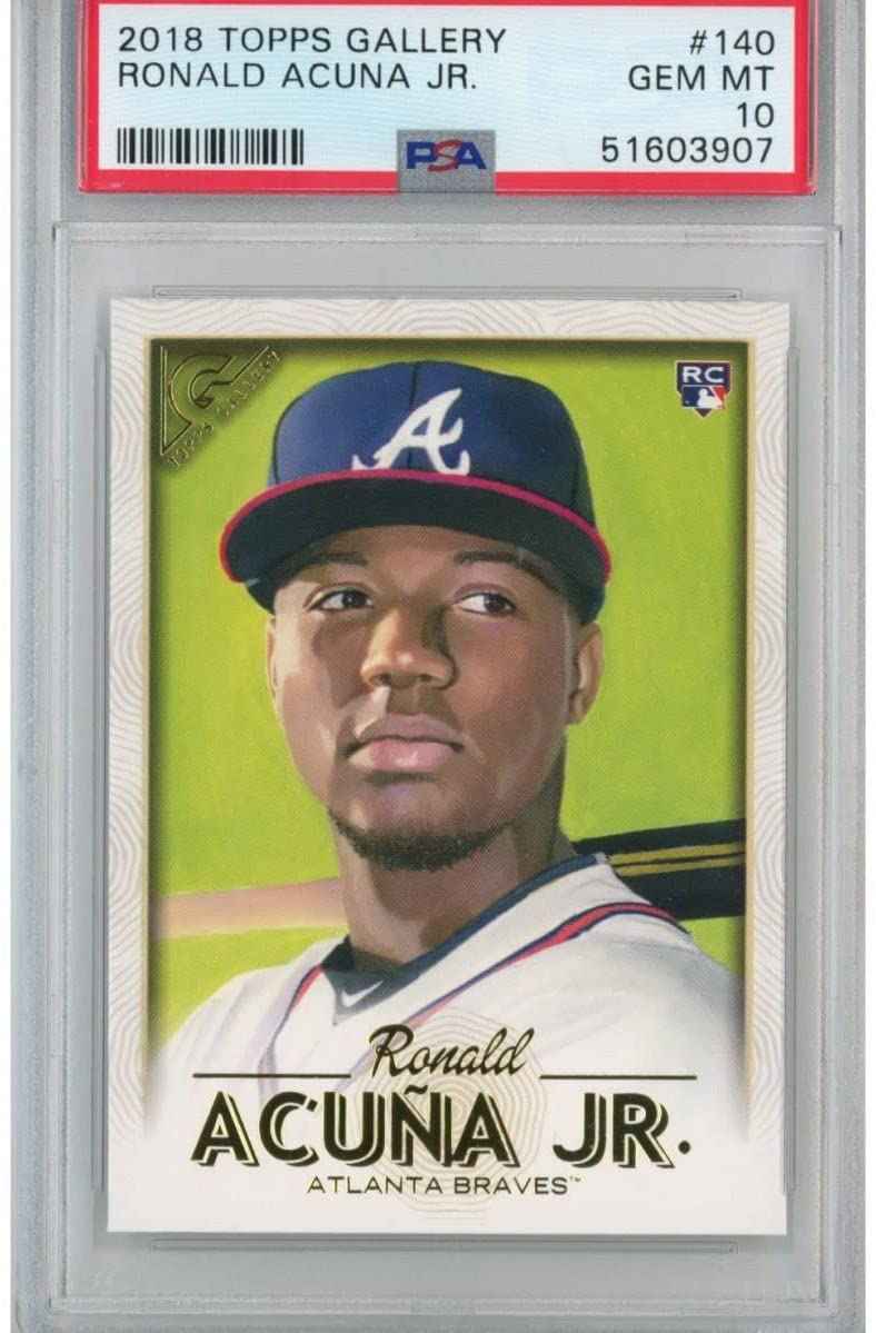 Graded 2018 Topps Gallery Ronald Acuna Jr. #140 Rookie RC Baseball Card PSA 10 Gem Mint