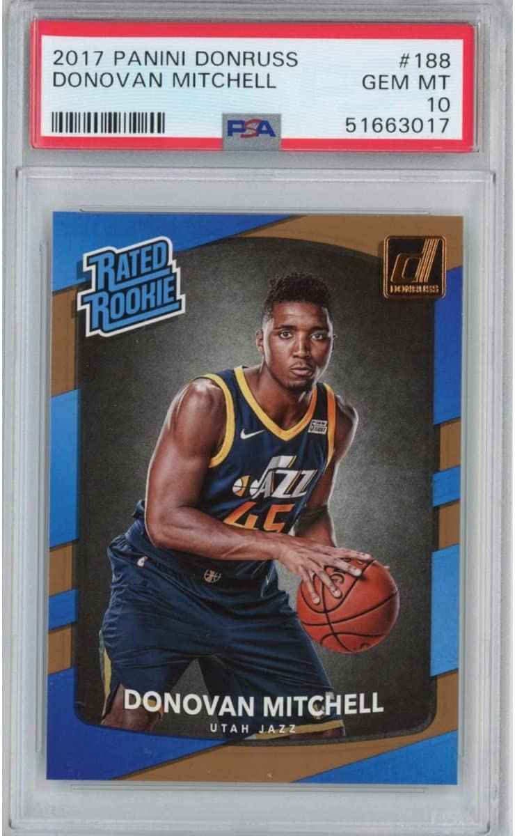 Graded 2017-18 Panini Donruss Donovan Mitchell #188 Rookie RC Basketball Card PSA 10 Gem Mint