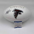 Autographed/Signed Michael Mike Vick Atlanta Falcons Full Size F/S White Panel Logo Football Beckett BAS COA