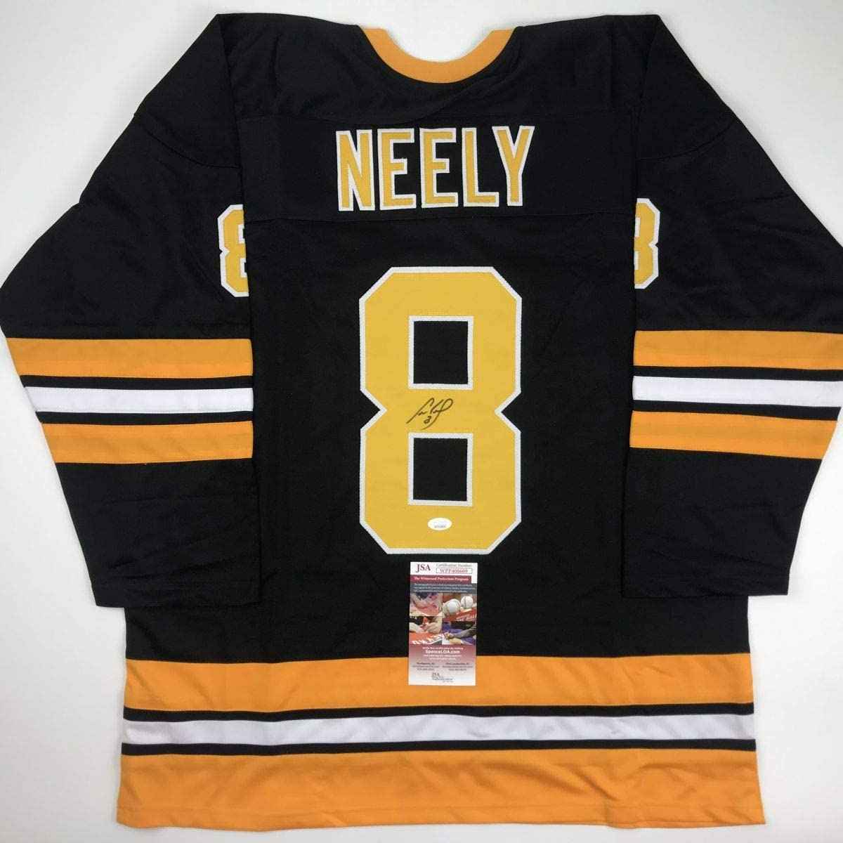 Autographed/Signed Cam Neely Boston Black Hockey Jersey JSA COA