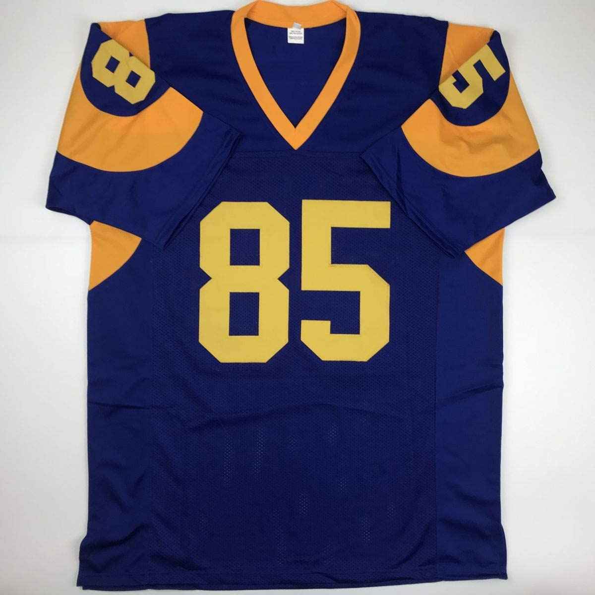 Autographed/Signed Jack Youngblood HOF 01 Los Angeles LA Blue Football Jersey JSA COA