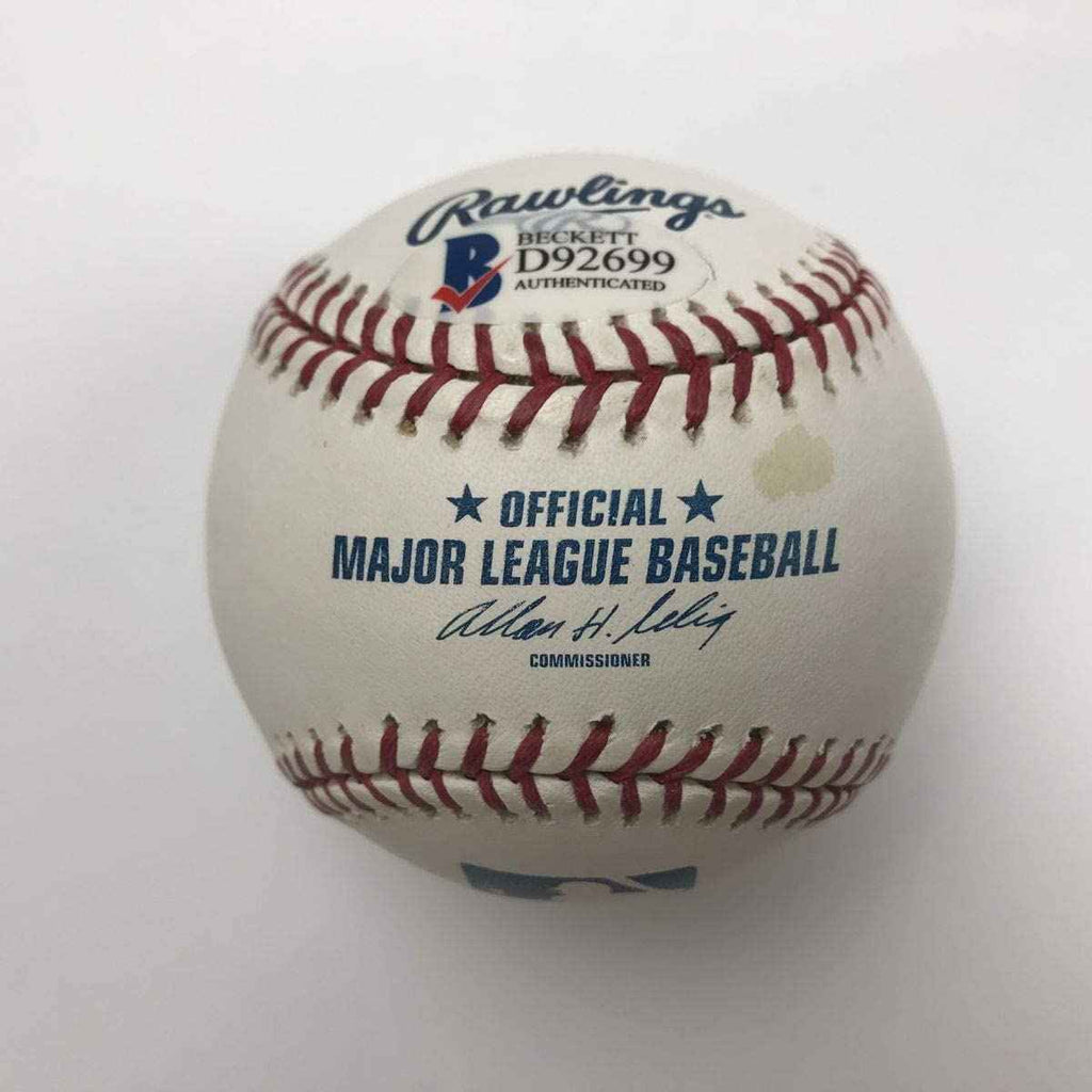 Autographed/Signed CC C.C. Sabathia Yankees Rawlings Official Major League Baseball ROML Beckett BAS COA