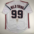 Autographed/Signed Charlie Sheen Wild Thing Ricky Vaughn Major League Movie Baseball Jersey JSA COA