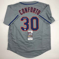 Autographed/Signed Michael Conforto New York NY Grey Baseball Jersey JSA COA