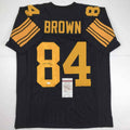 Autographed/Signed Antonio Brown Pittsburgh Steelers Color Rush Black Football Jersey JSA COA