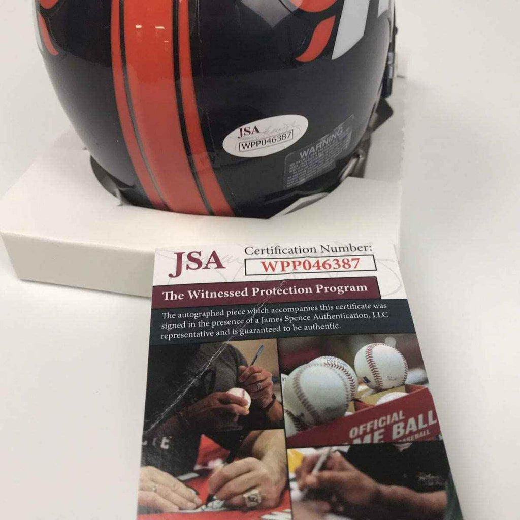 Autographed/Signed Courtland Sutton Denver Broncos Mini Football Helmet JSA COA