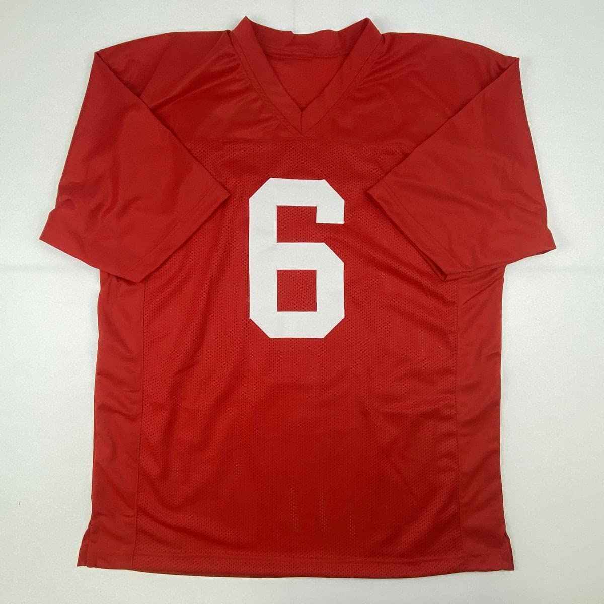 Autographed/Signed Devonta Smith Alabama Red College Football Jersey Beckett BAS COA