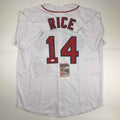 Autographed/Signed Jim Rice Boston White Baseball Jersey JSA COA